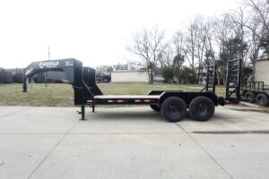 7×16 Gooseneck Equipment Trailer (2) 7K Axles with Stand-Up Ramps 14k GVWR - Image 3