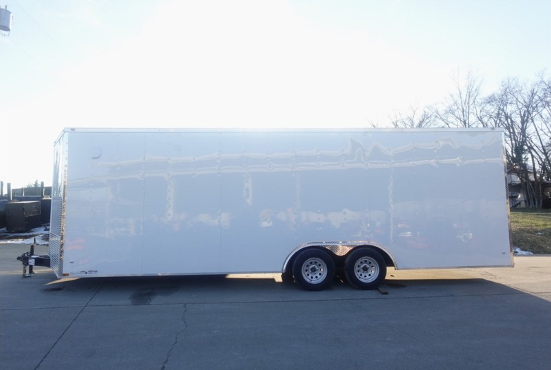 8.5×24 White V-Nose Enclosed Trailer (2) 3500lb Axles 7K GVWR 8.5×24 White V-Nose Enclosed Trailer (2) 3500lb Axles 7K GVWR - Image 1