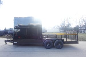 7×18 Black with Blackout Hybrid Enclosed Trailer (2) 7K Axles Storage 50 Amp Elec - Image 4