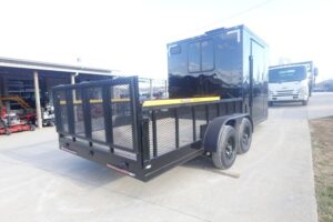 7×18 Black with Blackout Hybrid Enclosed Trailer (2) 7K Axles Storage 50 Amp Elec - Image 13