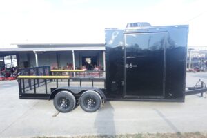 7×18 Black with Blackout Hybrid Enclosed Trailer (2) 7K Axles Storage 50 Amp Elec - Image 14