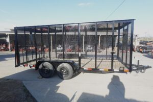 6.4×16 Straight Deck Utility Trailer 6ft Mesh Sides with Metal Roof (2) 3,500lb Axles - Image 3