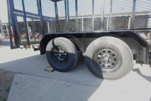 6.4×16 Straight Deck Utility Trailer 6ft Mesh Sides with Metal Roof (2) 3,500lb Axles - Image 4