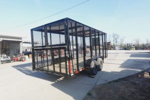6.4×16 Straight Deck Utility Trailer 6ft Mesh Sides with Metal Roof (2) 3,500lb Axles - Image 5