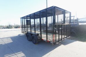 6.4×16 Straight Deck Utility Trailer 6ft Mesh Sides with Metal Roof (2) 3,500lb Axles - Image 7
