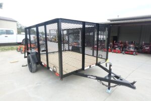 6.4×10 Utility Trailer with 4ft Mesh Sides 3500lb Axle Dovetail