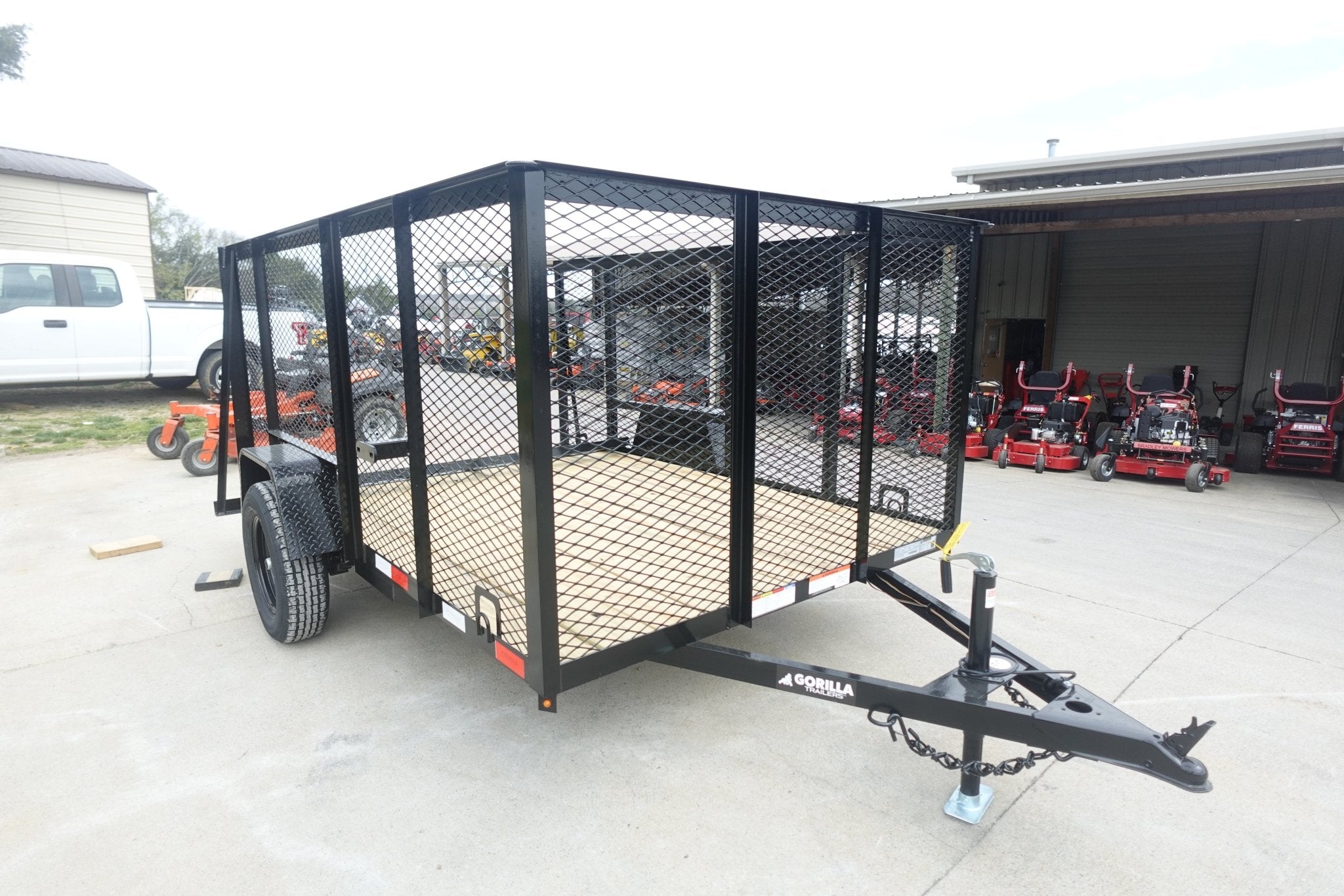 6.4×10 Utility Trailer with 4ft Mesh Sides 3500lb Axle Dovetail 6.4×10 Utility Trailer with 4ft Mesh Sides 3500lb Axle Dovetail - Image 1