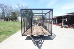 7′ x 18′ Tandem Straight Deck Utility Trailer 6ft Mesh Sides 7K GVWR - Image 2