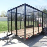 7′ x 18′ Tandem Straight Deck Utility Trailer 6ft Mesh Sides 7K GVWR