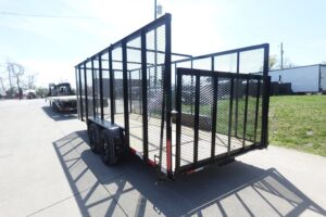 7′ x 18′ Tandem Straight Deck Utility Trailer 6ft Mesh Sides 7K GVWR - Image 8