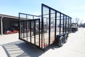 7′ x 18′ Tandem Straight Deck Utility Trailer 6ft Mesh Sides 7K GVWR - Image 10