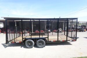 7′ x 18′ Tandem Straight Deck Utility Trailer 6ft Mesh Sides 7K GVWR - Image 11