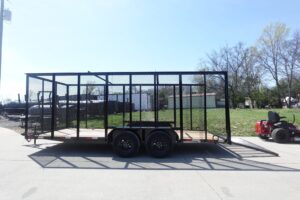 7′ x 18′ Tandem Straight Deck Utility Trailer 6ft Mesh Sides 7K GVWR - Image 14