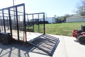 7′ x 18′ Tandem Straight Deck Utility Trailer 6ft Mesh Sides 7K GVWR - Image 15
