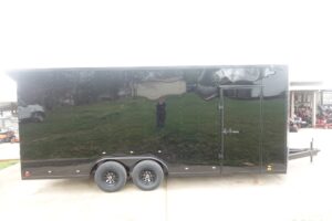 8.5×20 VNose Black with Black Out Trim Enclosed Trailer (2) 5200lb Axles With Brakes 7’6 Interior Height E-Track - Image 9