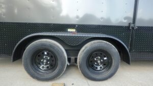 7×20 V Nose Charcoal With Black Out Trim Enclosed Trailer (2) 3500 LB Axles 9 Ft Interior height Barn Doors - Image 10