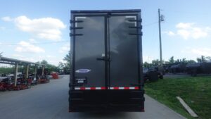 7×20 V Nose Charcoal With Black Out Trim Enclosed Trailer (2) 3500 LB Axles 9 Ft Interior height Barn Doors - Image 8