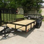 7×16 Dovetail Utility Trailer with Side Gate (2) 3500lb Axle 7k GVWR