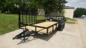 7×16 Dovetail Utility Trailer with Side Gate (2) 3500lb Axle 7k GVWR