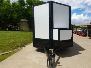 8.5′ x 24′ White Hybrid Trailer w/ Roof – Covered Rear Deck & Generator Box - Image 2