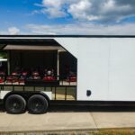8.5′ x 24′ White Hybrid Trailer w/ Roof – Covered Rear Deck & Generator Box