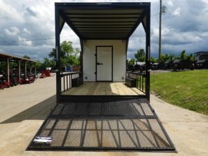 8.5′ x 24′ White Hybrid Trailer w/ Roof – Covered Rear Deck & Generator Box - Image 11