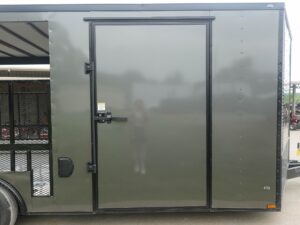 8.5×20 Charcoal Blackout Trim VNose Hybrid Enclosed Trailer Roof (2) 3500lb Axles 50 AMP Electrical Package - Image 4