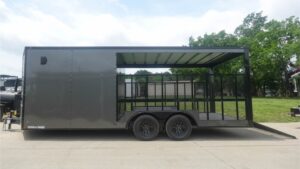 8.5×20 Charcoal Blackout Trim VNose Hybrid Enclosed Trailer Roof (2) 3500lb Axles 50 AMP Electrical Package - Image 12