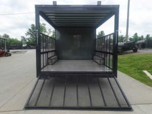 8.5×20 Charcoal Blackout Trim VNose Hybrid Enclosed Trailer Roof (2) 3500lb Axles 50 AMP Electrical Package - Image 14