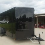 7×16 Enclosed Trailer Black V-Nose Blackout Pkg Tandem Axle Storage 6.4 Interior Height
