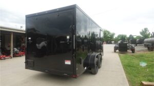 7×16 Enclosed Trailer Black V-Nose Blackout Pkg Tandem Axle Storage 6.4 Interior Height - Image 4