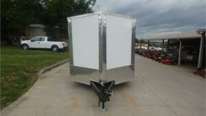 8.5×20 White Enclosed Hybrid Utility Trailer (2) 7,000lb Axles - Image 3