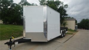 8.5×20 White Enclosed Hybrid Utility Trailer (2) 7,000lb Axles - Image 4