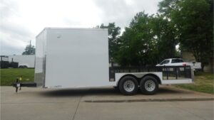 8.5×20 White Enclosed Hybrid Utility Trailer (2) 7,000lb Axles - Image 2