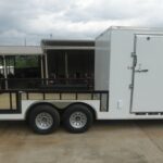 8.5×20 White Enclosed Hybrid Utility Trailer (2) 7,000lb Axles