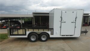 8.5×20 White Enclosed Hybrid Utility Trailer (2) 7,000lb Axles