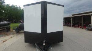 7×16 Enclosed Trailer Black V-Nose Blackout Pkg Tandem Axle Storage 6.4 Interior Height - Image 12