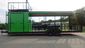Enclosed Trailer 8.5′ X 30′ Lime Green Hybrid Drone and Equipment Hauler