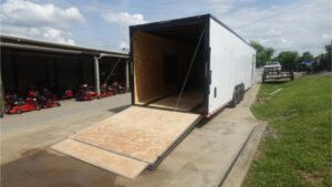 8.5X36 White With Black Out Enclosed Trailer With Escape Doors E Track Floor (3) 7K Axles 21K GVWR - Image 8