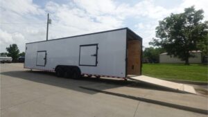 8.5X36 White With Black Out Enclosed Trailer With Escape Doors E Track Floor (3) 7K Axles 21K GVWR - Image 6