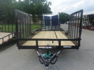 7×20 Heavy Duty Straight Deck Utility Trailer (2) 5,200lb Axles With (2) Side Gates 10K GVWR - Image 2