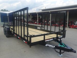 7×20 Heavy Duty Straight Deck Utility Trailer (2) 5,200lb Axles With (2) Side Gates 10K GVWR