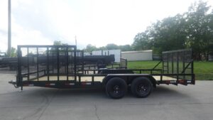 7×20 Heavy Duty Straight Deck Utility Trailer (2) 5,200lb Axles With (2) Side Gates 10K GVWR - Image 3