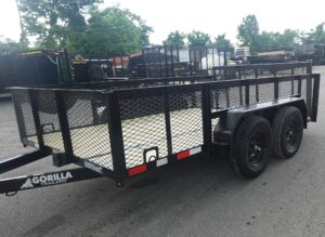 7′ X 12′ Dovetail Utility Trailer 2ft Mesh (2) 3500lb Axles