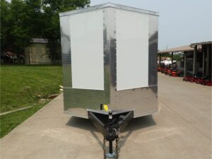 7×16 Tandem White V-Nose Hybrid Enclosed Trailer - Image 2