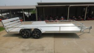7′ x 18′ All Aluminum Utility Trailer Dual Axle Straight Deck - Image 4