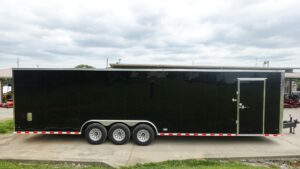 8.5×32 Black Enclosed Car Hauler Trailer With Ramp and Side Door (3) 7K Axles 21k GVWR - Image 3