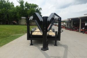 7×20 Gooseneck Equipment Trailer (2) 7K Axles with Brakes & Mini King Kong Ramps 14K GVWR - Image 2