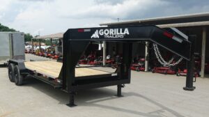 7×20 Gooseneck Equipment Trailer (2) 7K Axles with Brakes & Mini King Kong Ramps 14K GVWR - Image 4