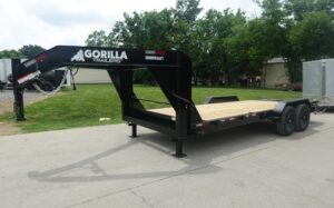 7×20 Gooseneck Equipment Trailer (2) 7K Axles with Brakes & Mini King Kong Ramps 14K GVWR - Image 5